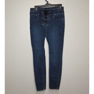 Free People We The Free Jeans Womens 29 Lace Up Skinny High Rise  Curvy